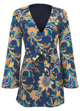 Long Sleeve Skort Romper Mystic Jacobean