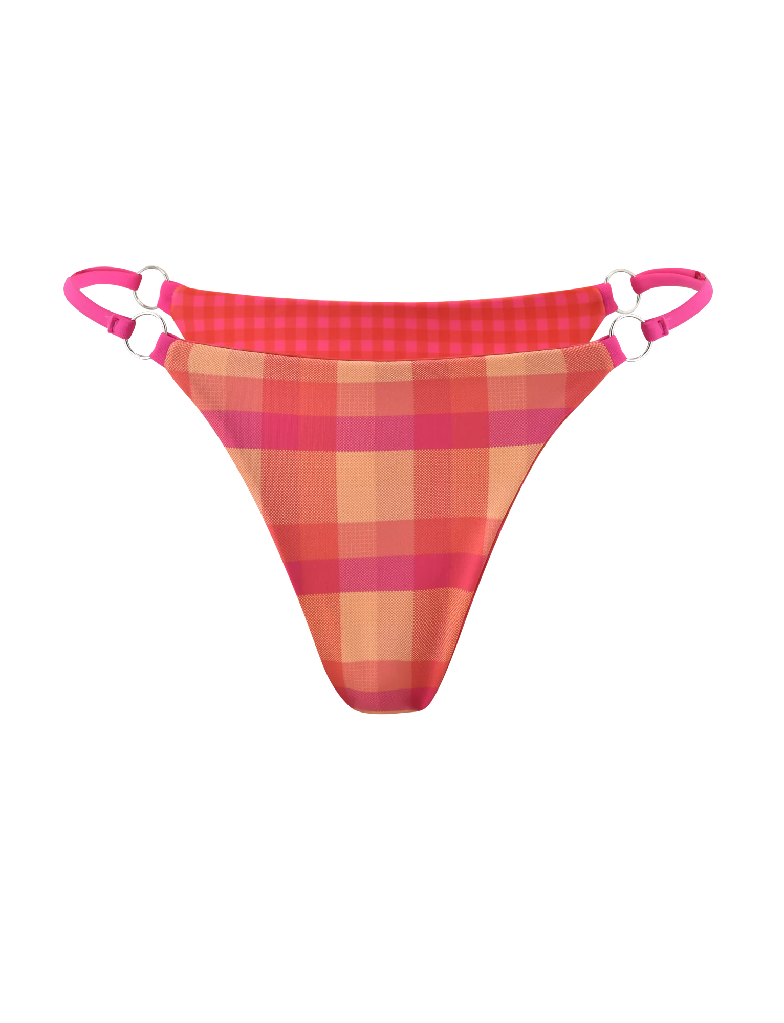 AYANNA REVERSIBLE BIKINI BOTTOM GINGHAM AND RESORT PLAID