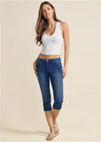 Cindy Capri Jeans Dark Wash