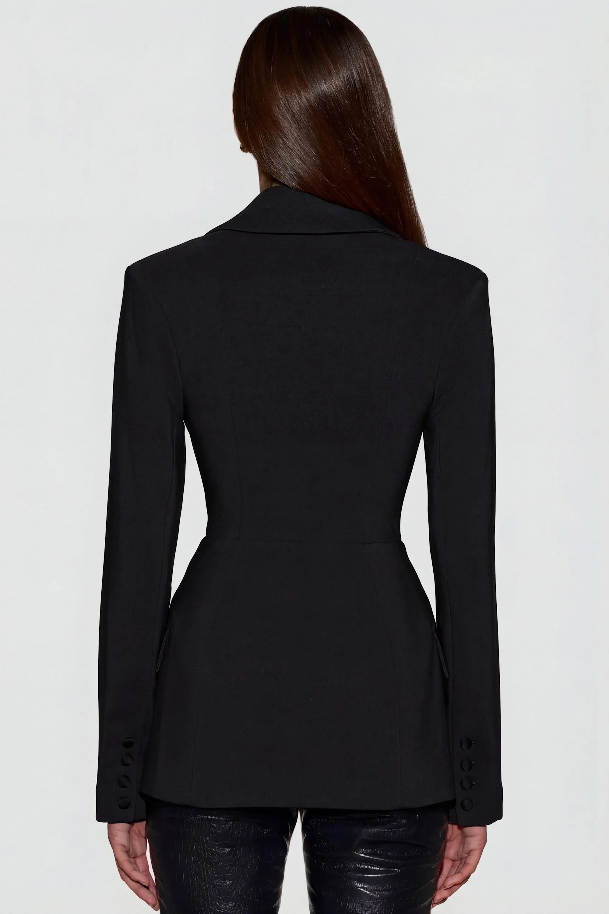 Structured Double Breasted Blazer in Black