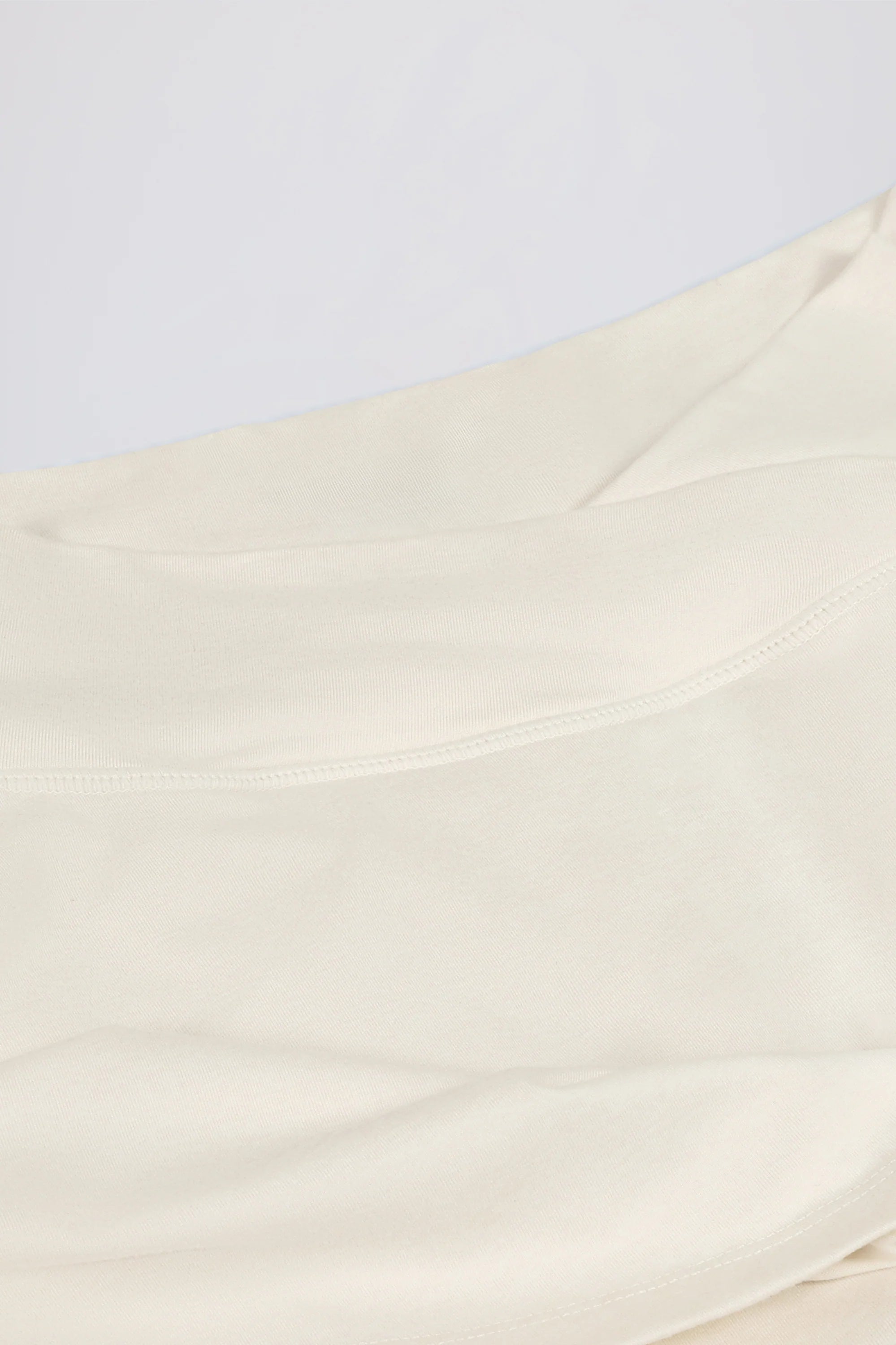 Brushed Jersey Crossover Mini Skort in Vanilla