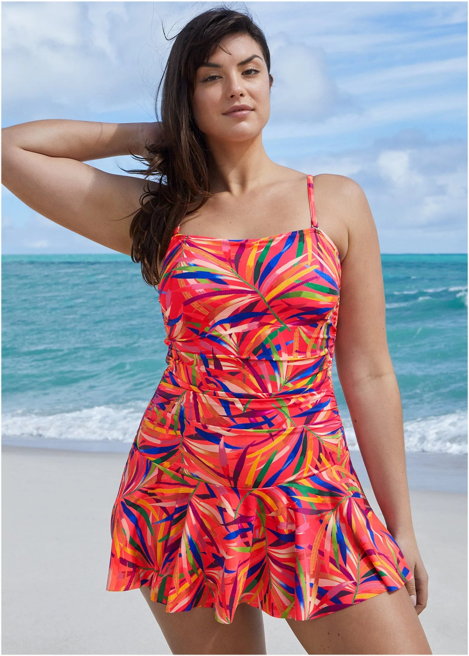 Venice Skirted Swim Dress Tropical Jungle