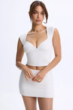 Modal Ruched Cap Sleeve Top in White
