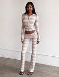 MARISSA FOLDOVER KNIT PANT TAUPE OMBRE STRIPE