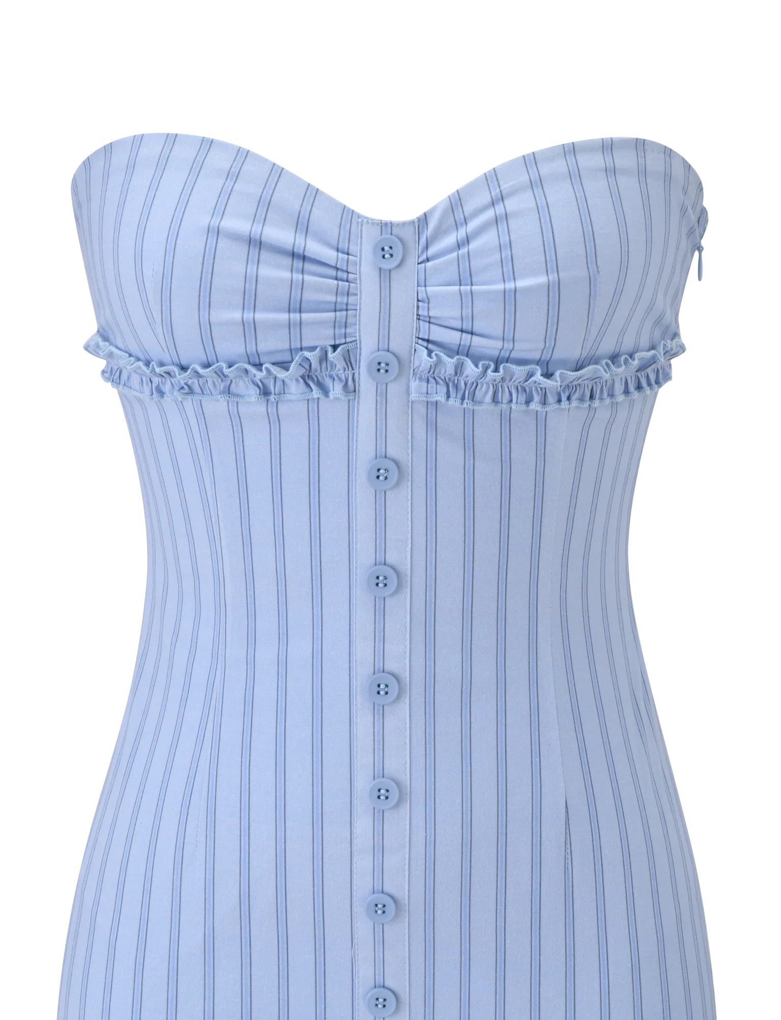 KITTIE STRAPLESS DRESS BLUE STRIPE