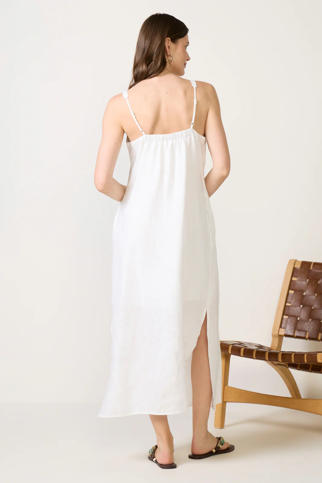 Stella Linen Pintuck Dress