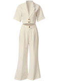 Flare Leg Suiting Set Off White