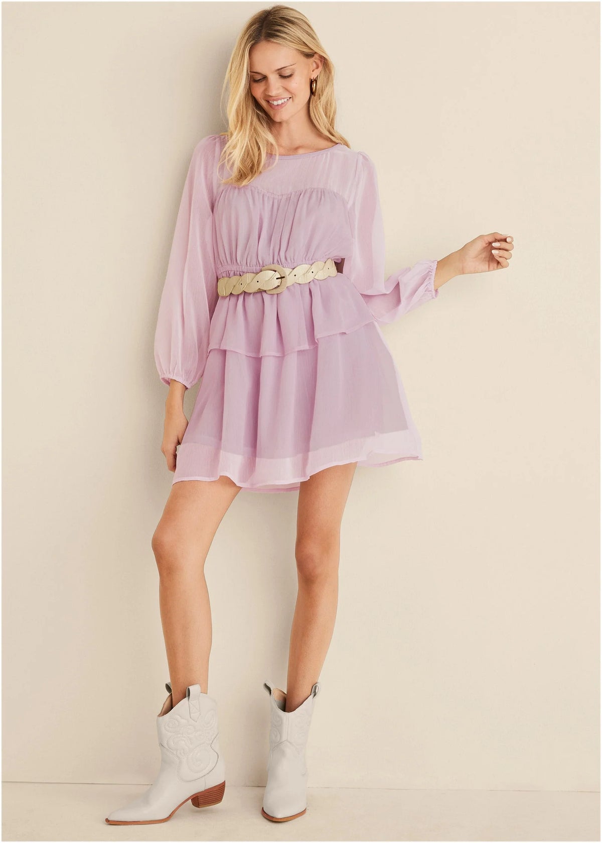 Sheer Beauty Mini Dress Lilac