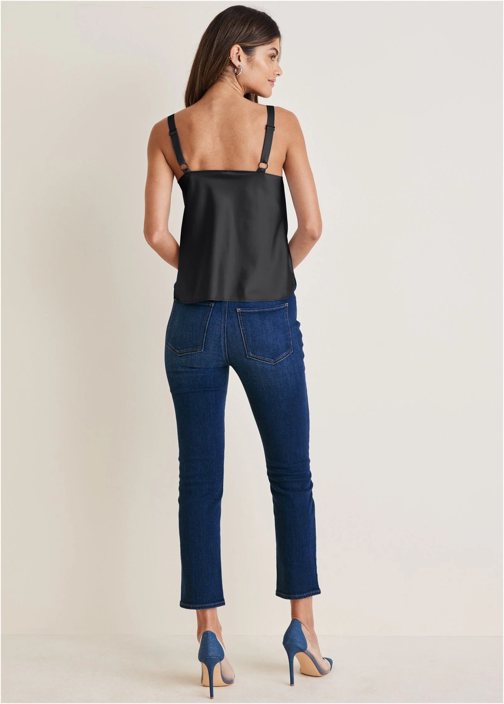 Cowl Neck Tank Jet Black