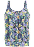 Blouson Tankini Top Yellow Flora Tropical