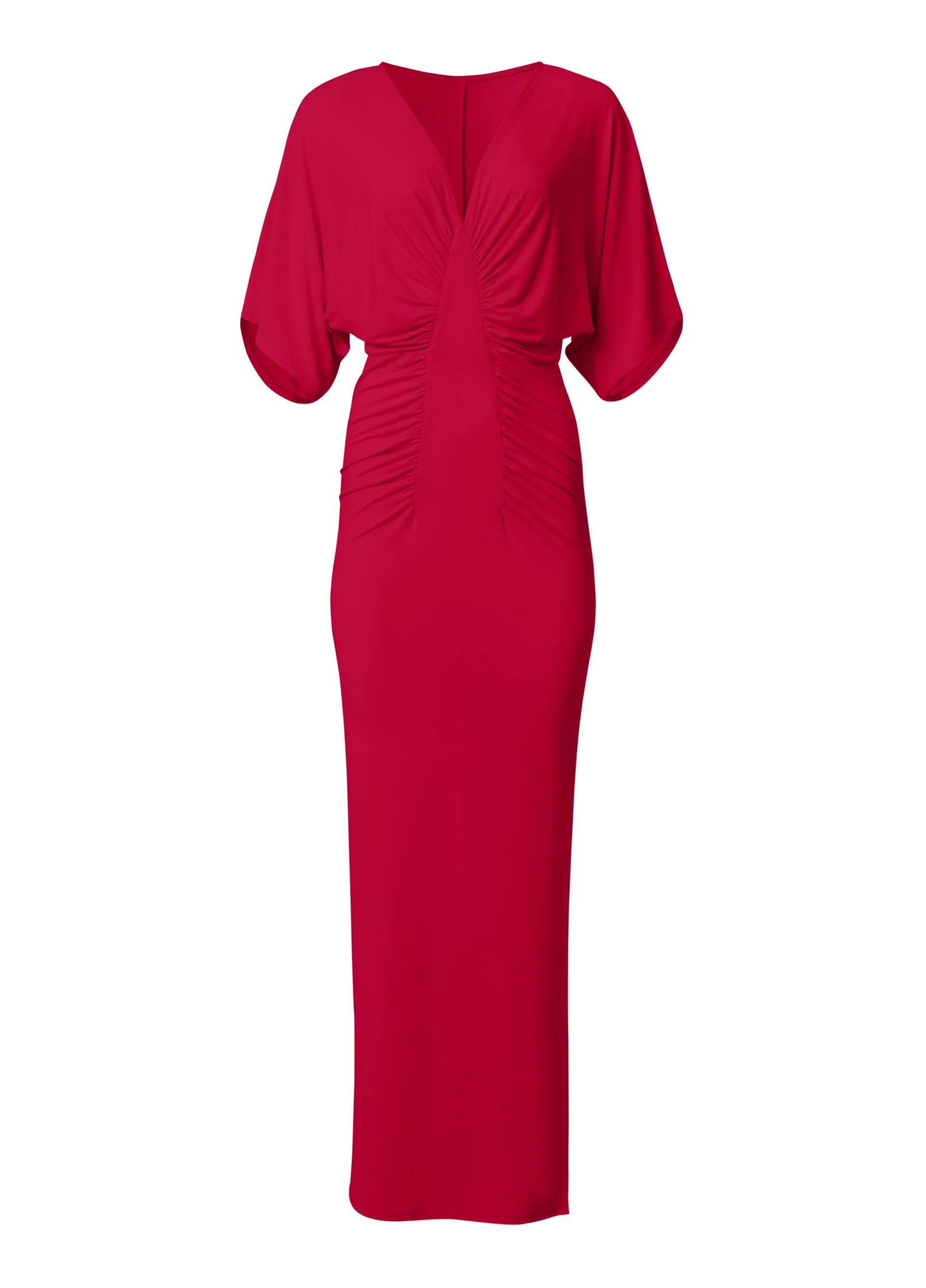 Drape Sleeve Maxi Dress Barberry