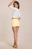 Denim Low Rise Skort in Lemon Yellow
