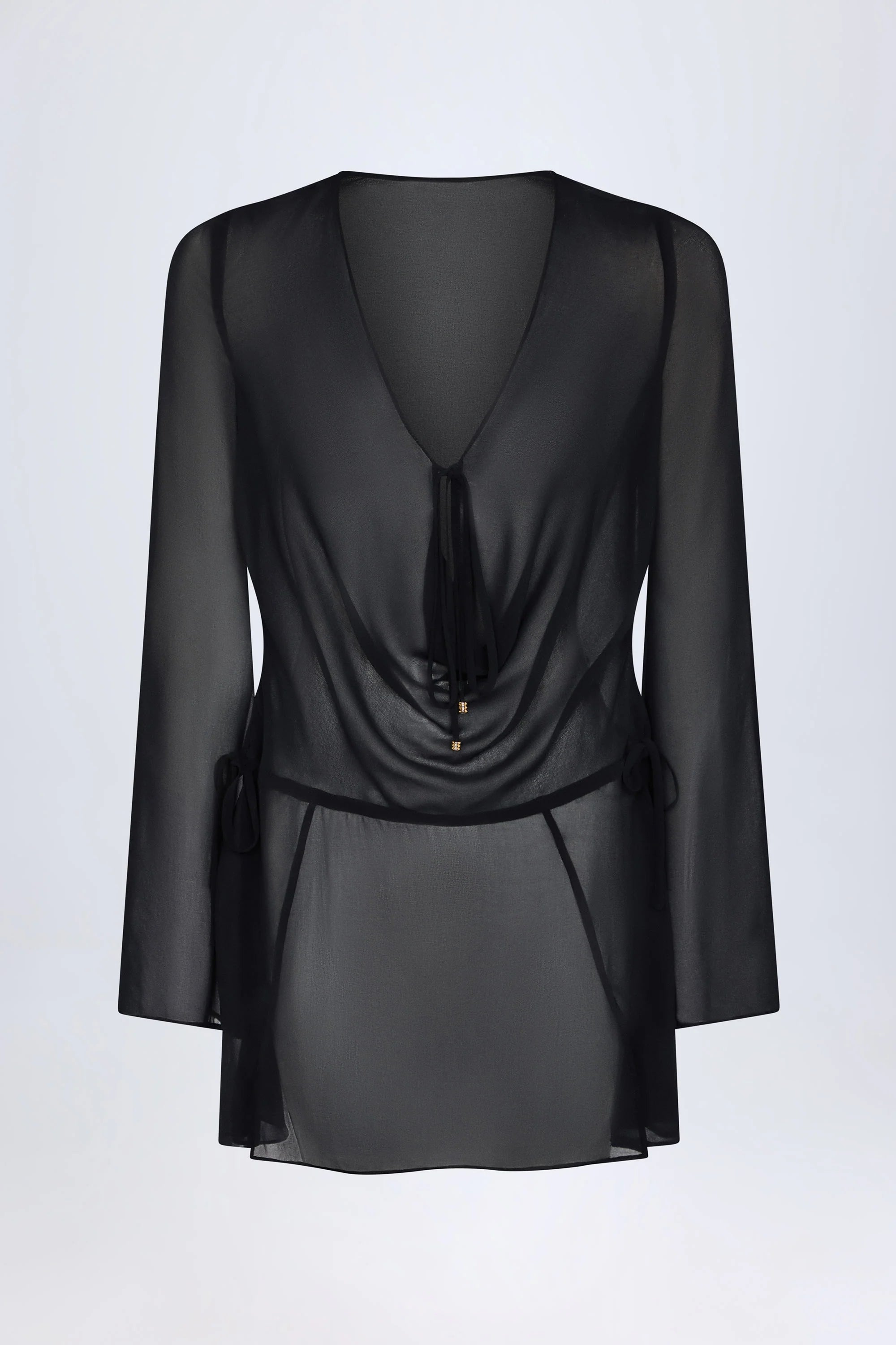 Cowl Neck Mini Dress in Black