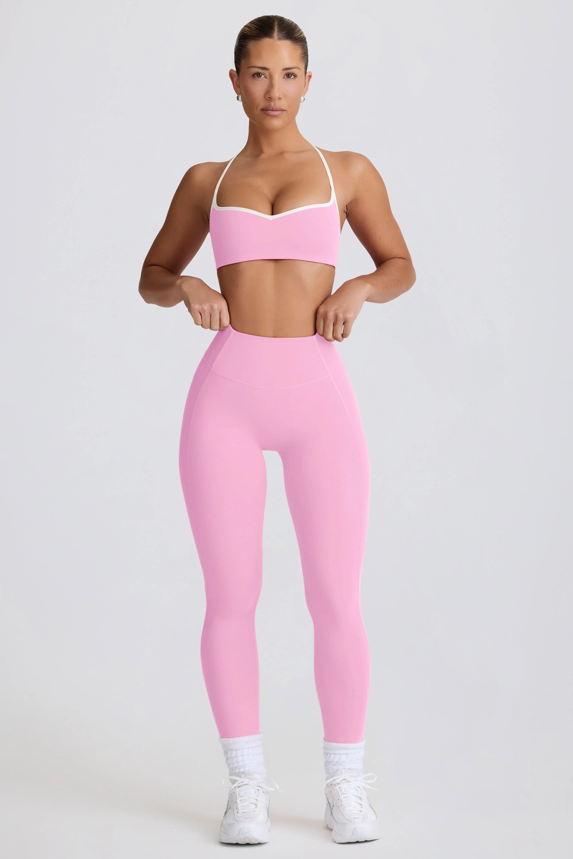 Soft Active Mid Rise Leggings in Baby Pink
