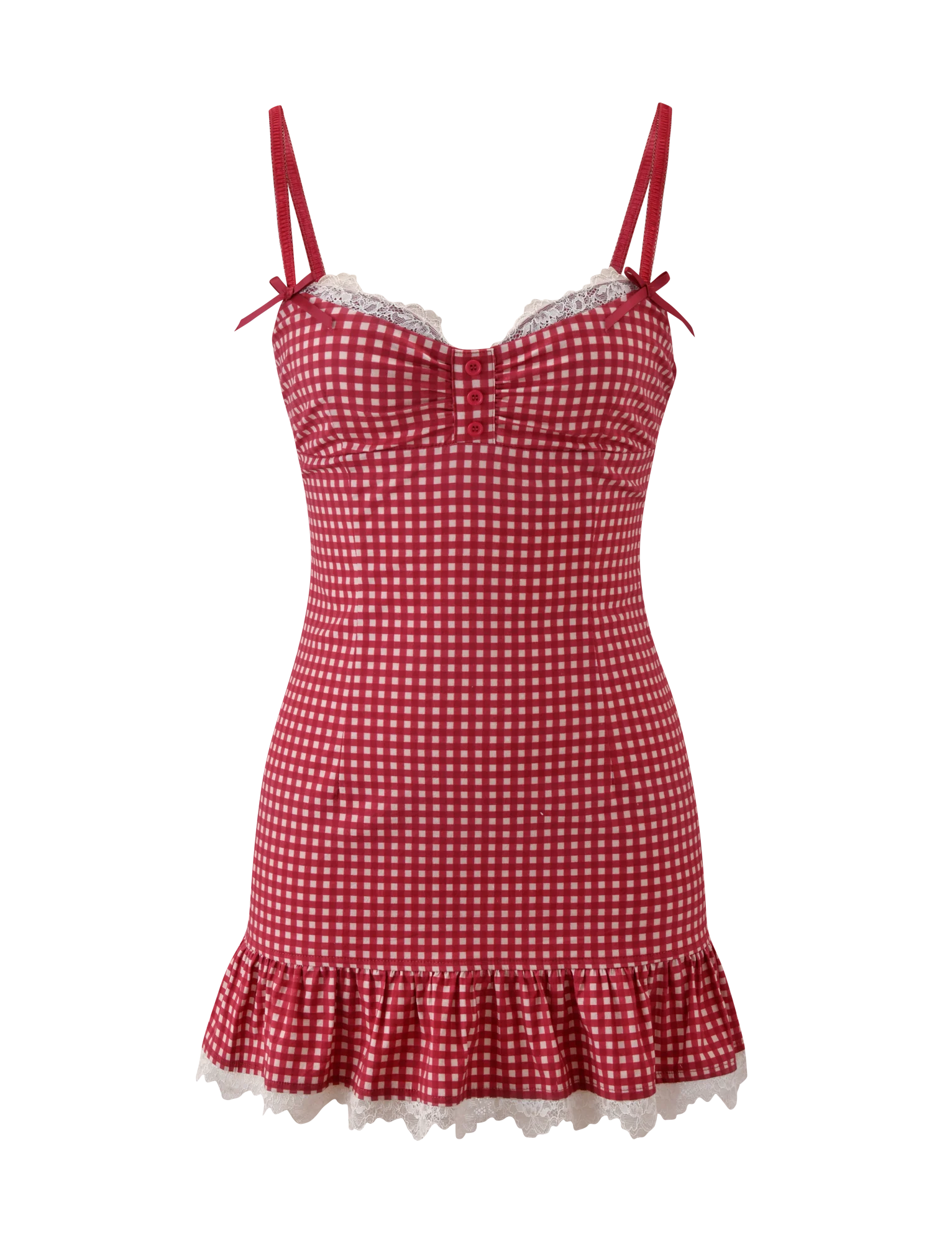 EMMALINE MINI DRESS RED GINGHAM