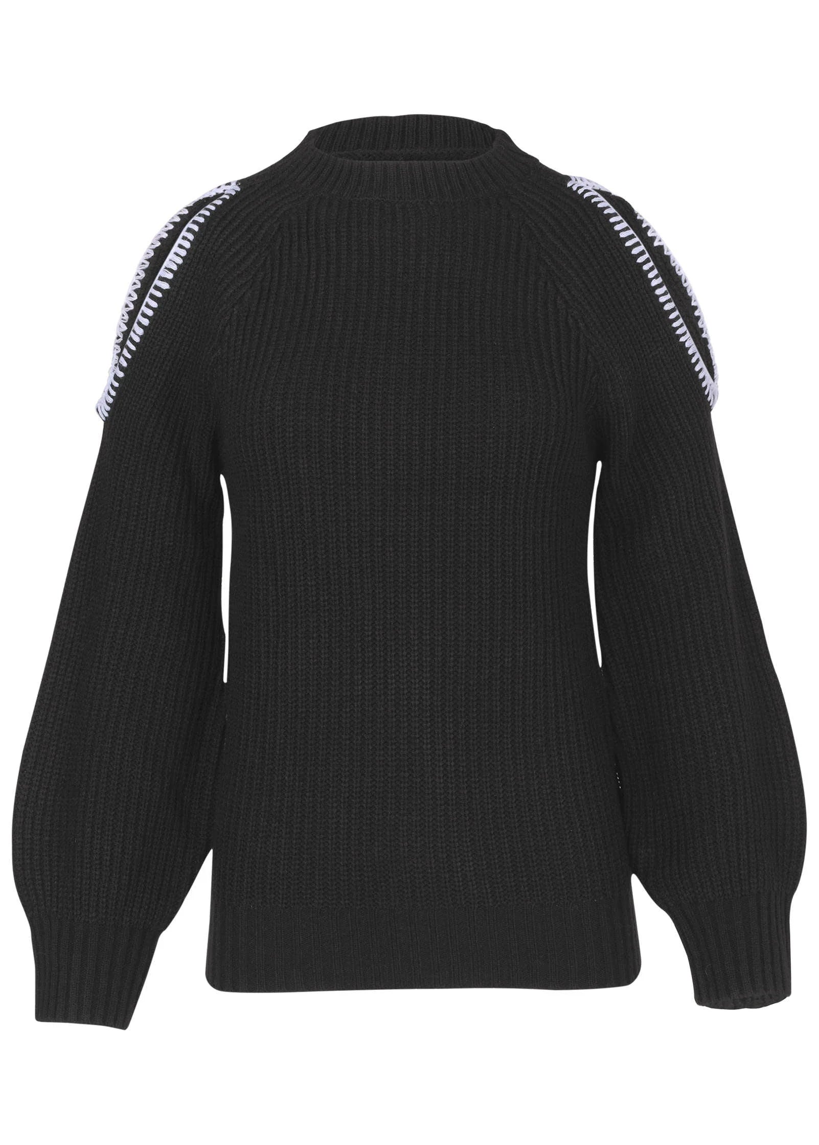 Cold Shoulder Sweater Jet Black
