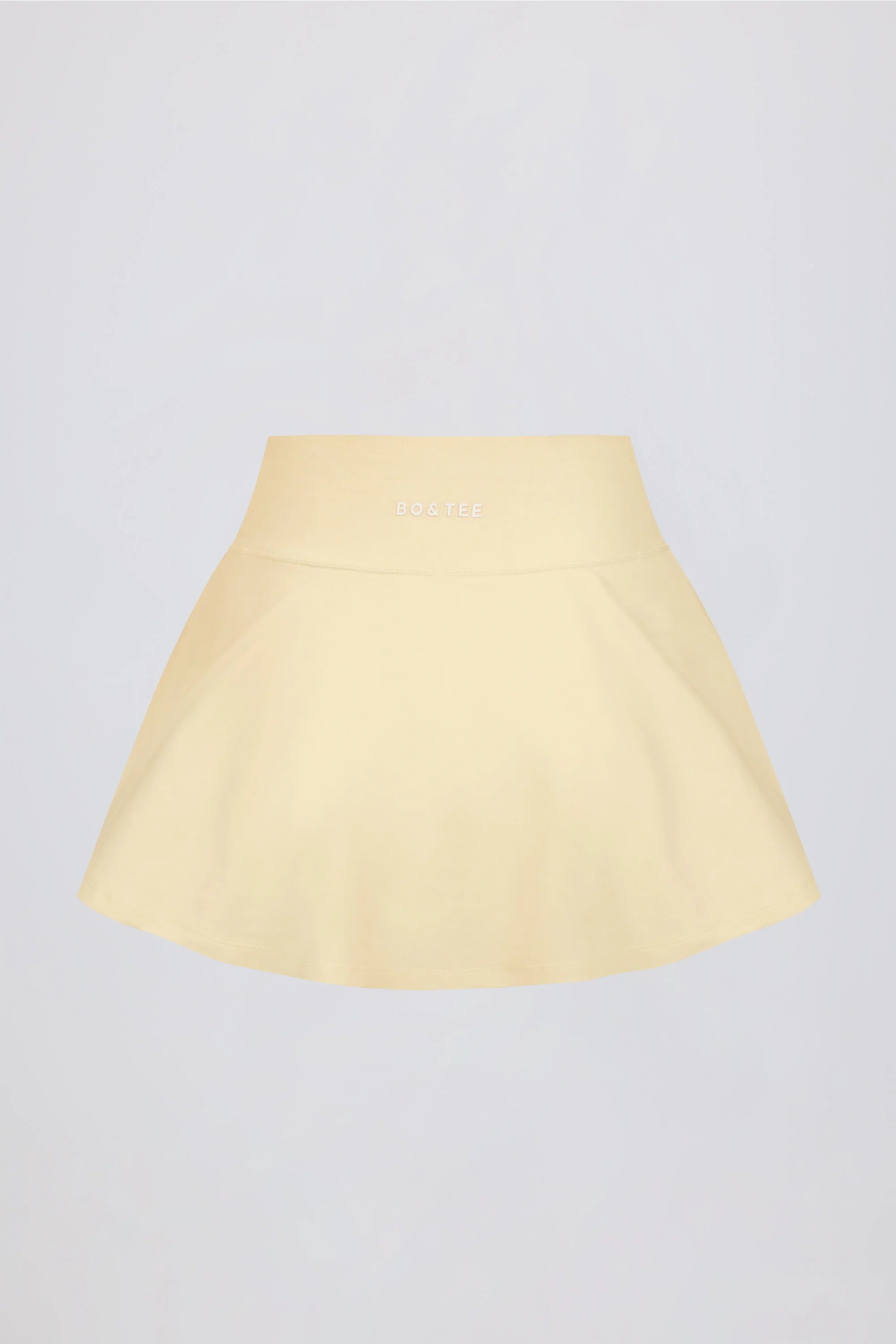 Brushed Jersey Crossover Mini Skort in Lemon Marl