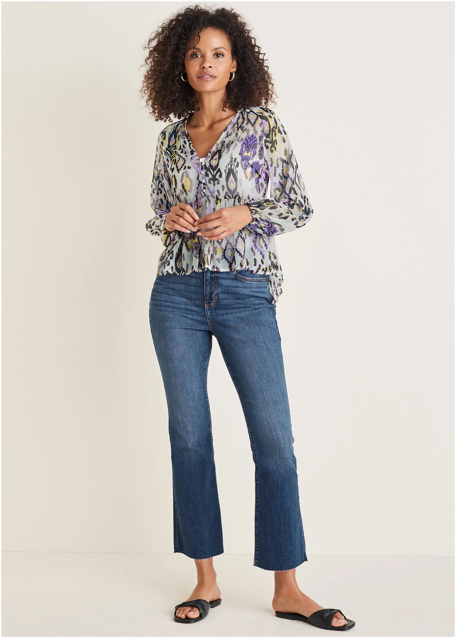 Chiffon Printed Blouse Desert Ikat