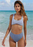 Reversible Bikini Bottom Reversible Navy Stripe
