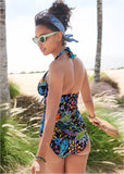Sicily Halter Tankini Top Midnight Elegance