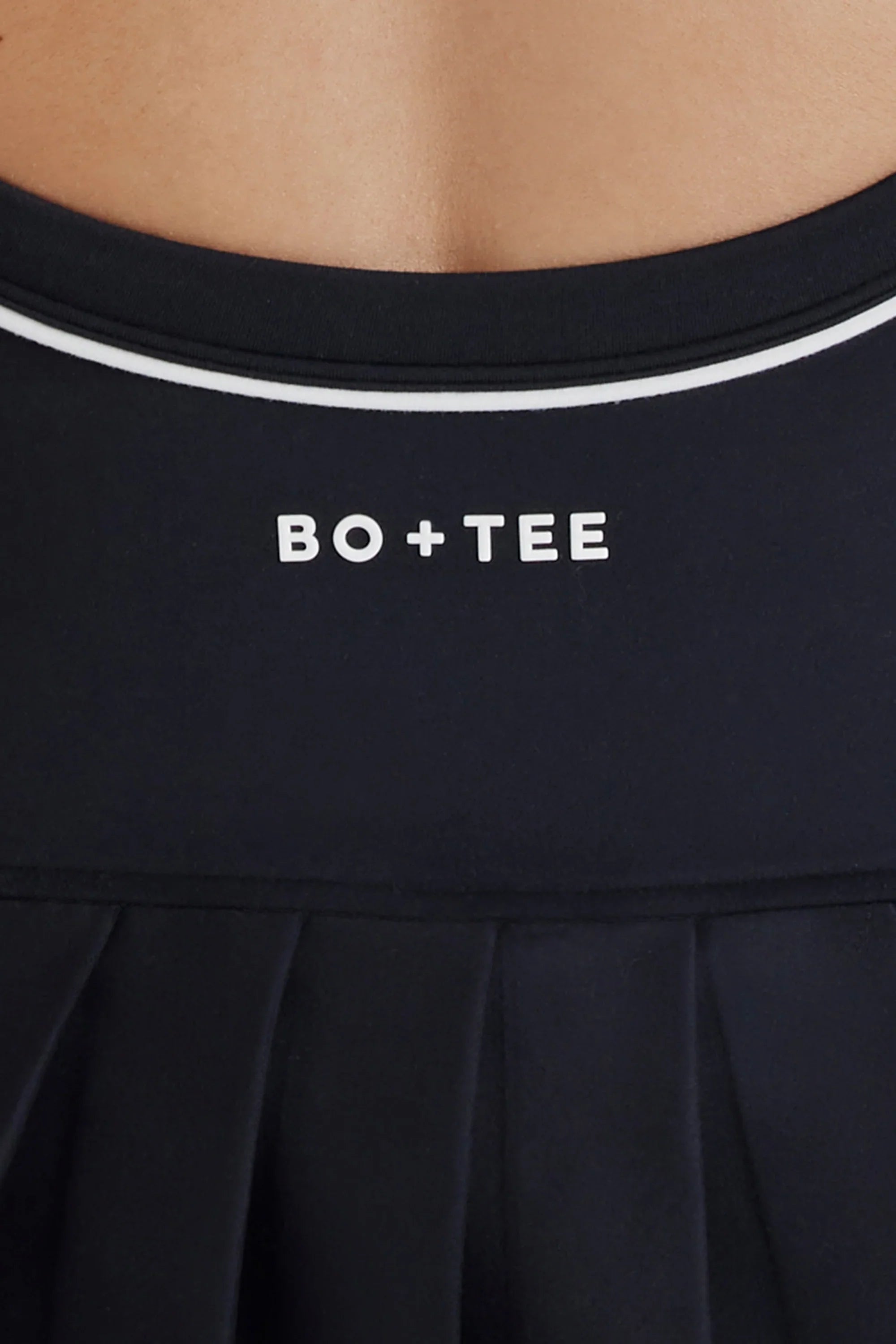 Soft Active Crossback Pleated Tennis Dress in Black