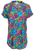 Beach Button Down Shirt Flower Garden