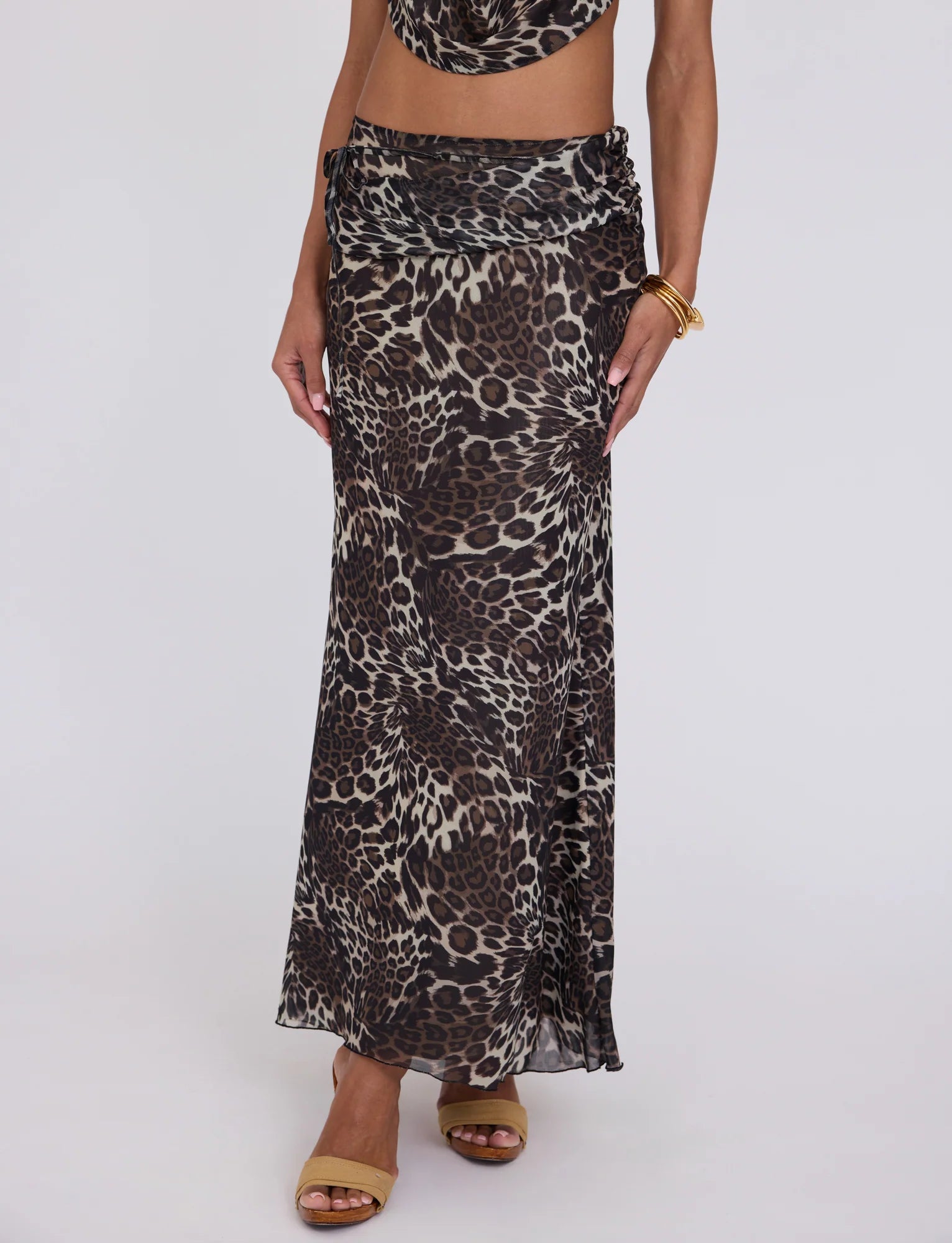 PEARL MAXI SKIRT MULTI LEOPARD