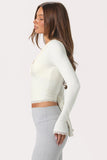 Soft Jersey Wrap Top in Coconut