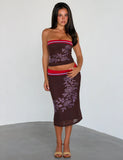 SERAH DIAMANTE MIDI SKIRT CHOCOLATE