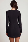 Structured Single Breasted Blazer Mini Dress in Black