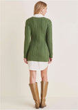 Twofer Sweater Dress Bronze Green