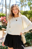 Sloan Ivory Textured Crewneck Sweater