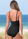 Slimming Draped One Piece Black Beauty