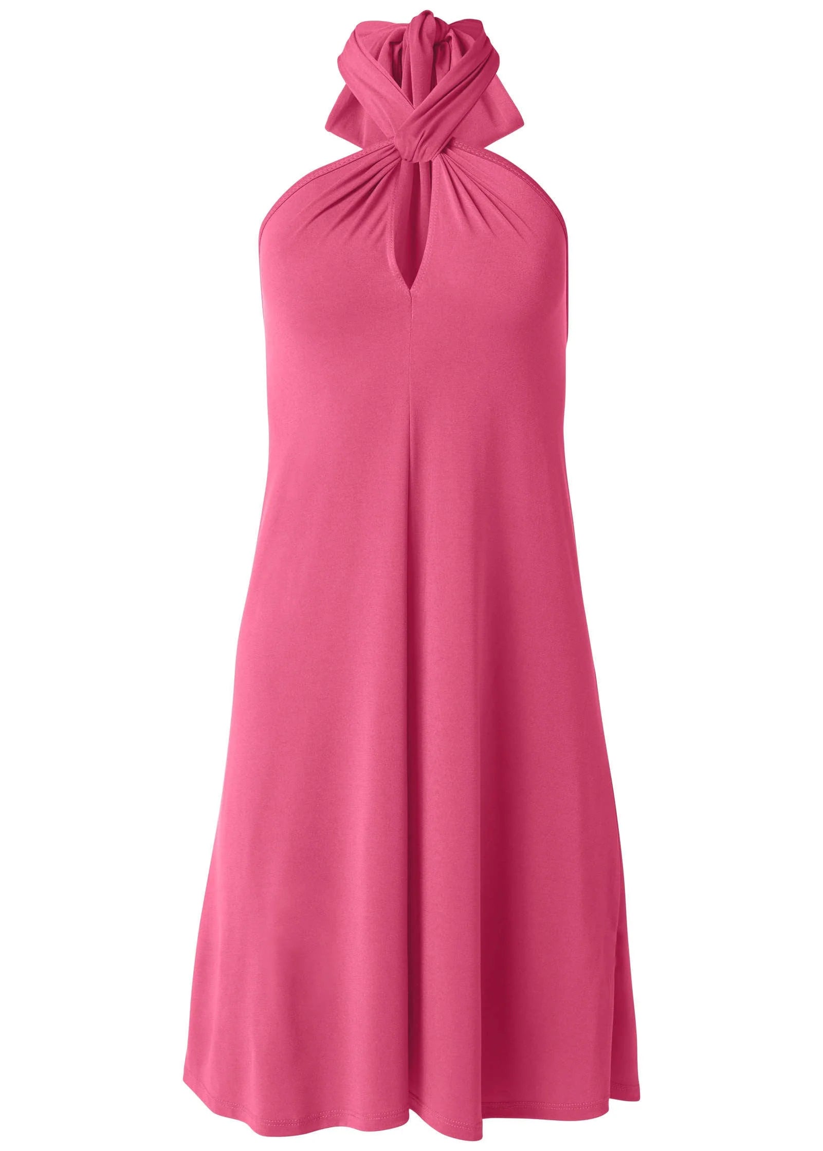 Halter Tie Dress Hot Pink