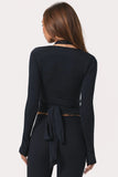 Soft Jersey Wrap Top in Black