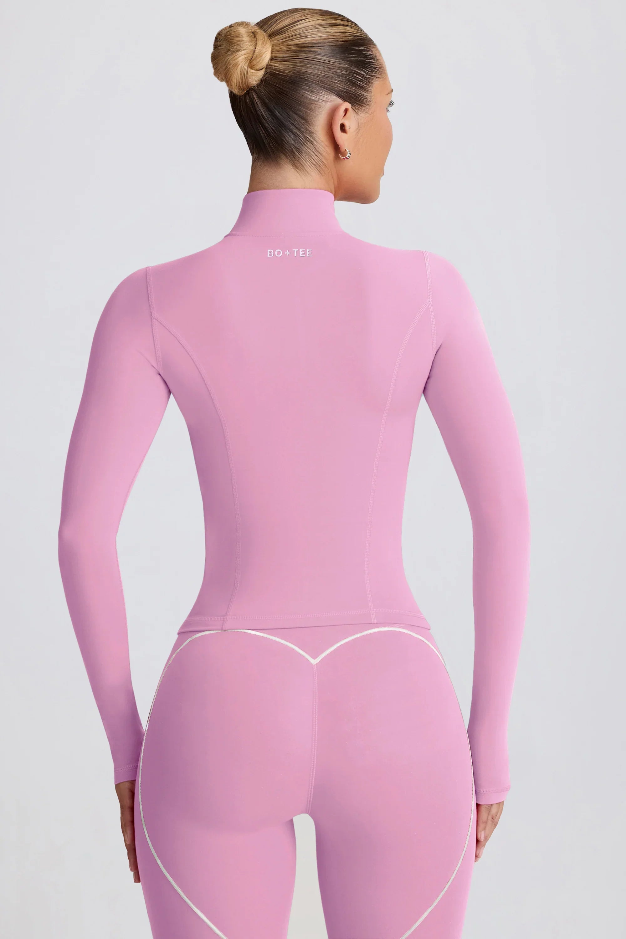 Soft Active Zip Up Jacket in Dusty Pink