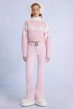 Waterproof Belted Ski Salopettes in Powder Pink
