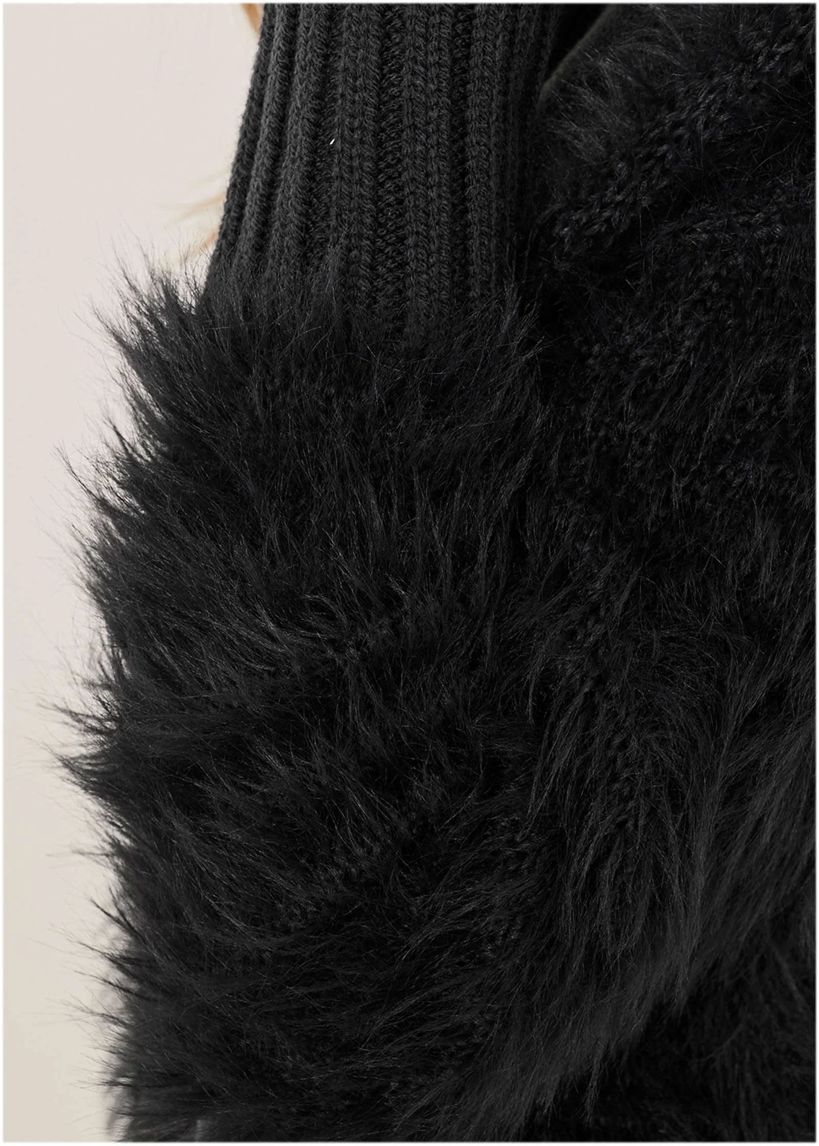 Eyelash Cardigan Jet Black