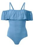 Ruffle One Piece Blue Belle