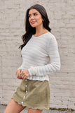 Charlotte Ivory Open Knit Ruffle Trim Sweater SALE