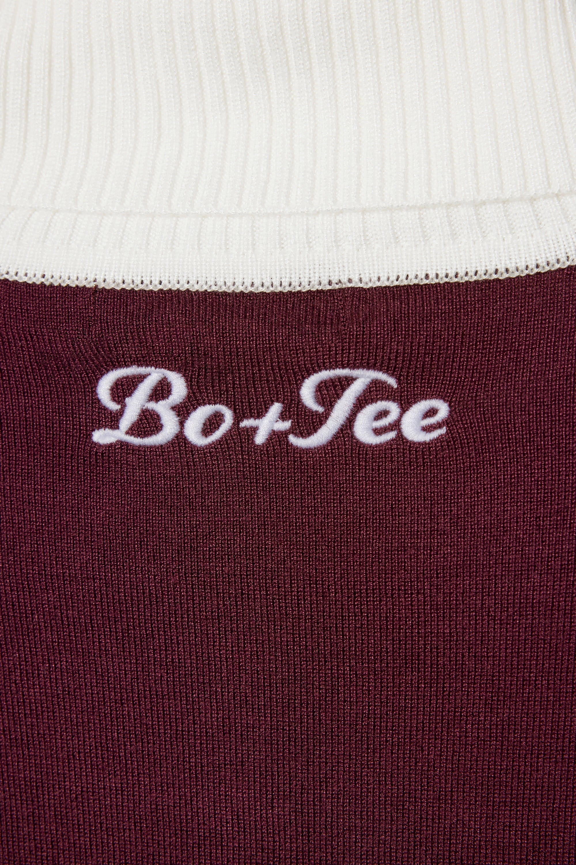 Knit Long Sleeve Fitted Top in Burgundy