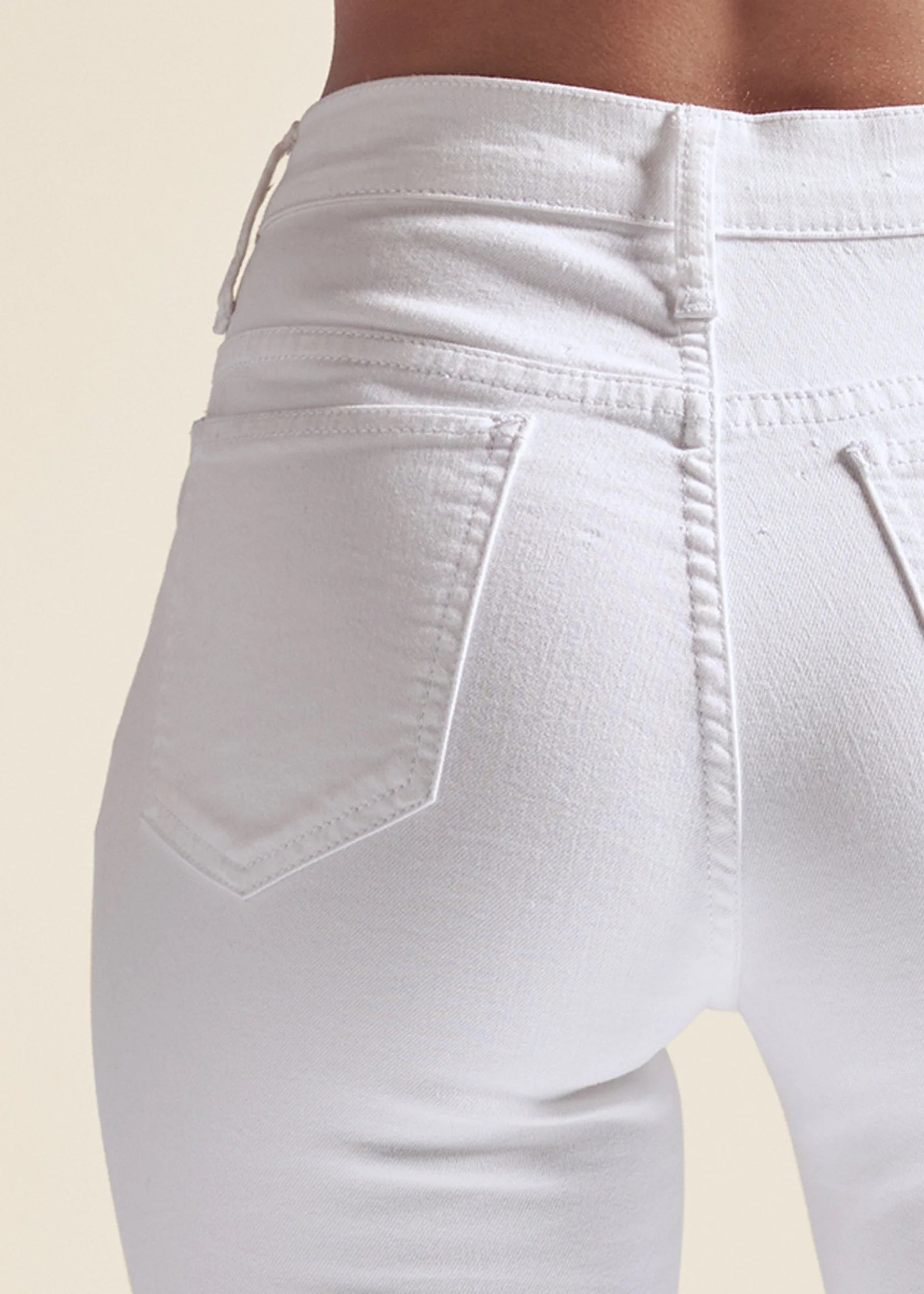 Triangle Hem Jeans White