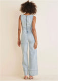 Stretch Denim Jumpsuit Light Wash