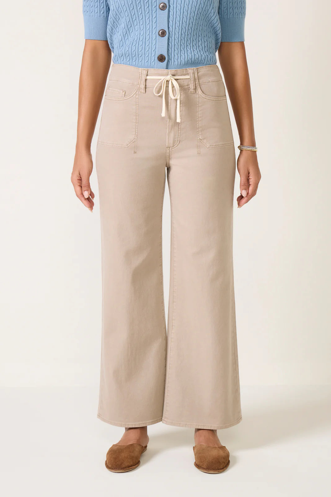 Ari w Waistband Tie Wide Leg Pant
