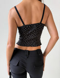 BAILEE CAMI TOP BLACK POLKA