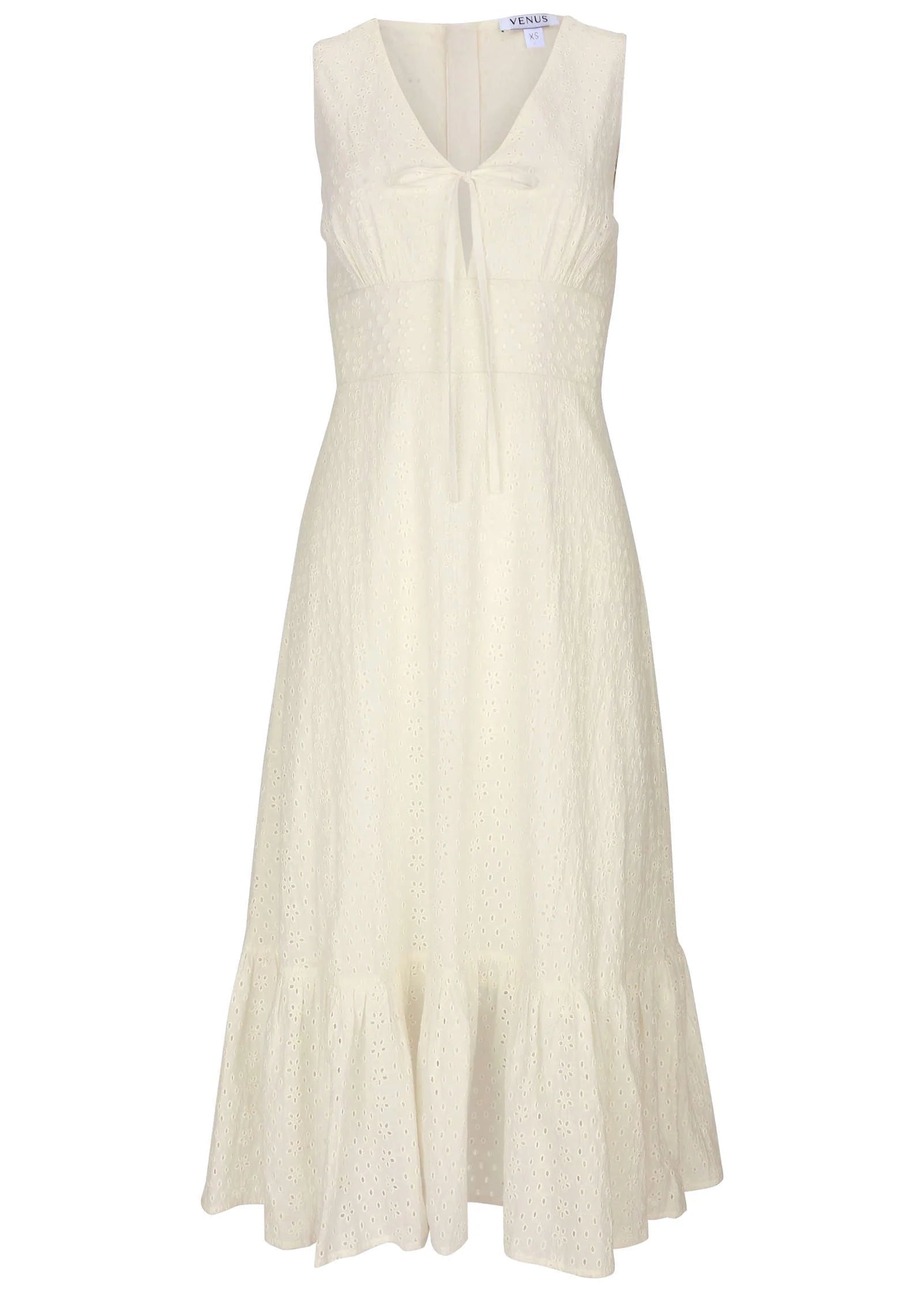 Sleeveless Eyelet Midi Off White