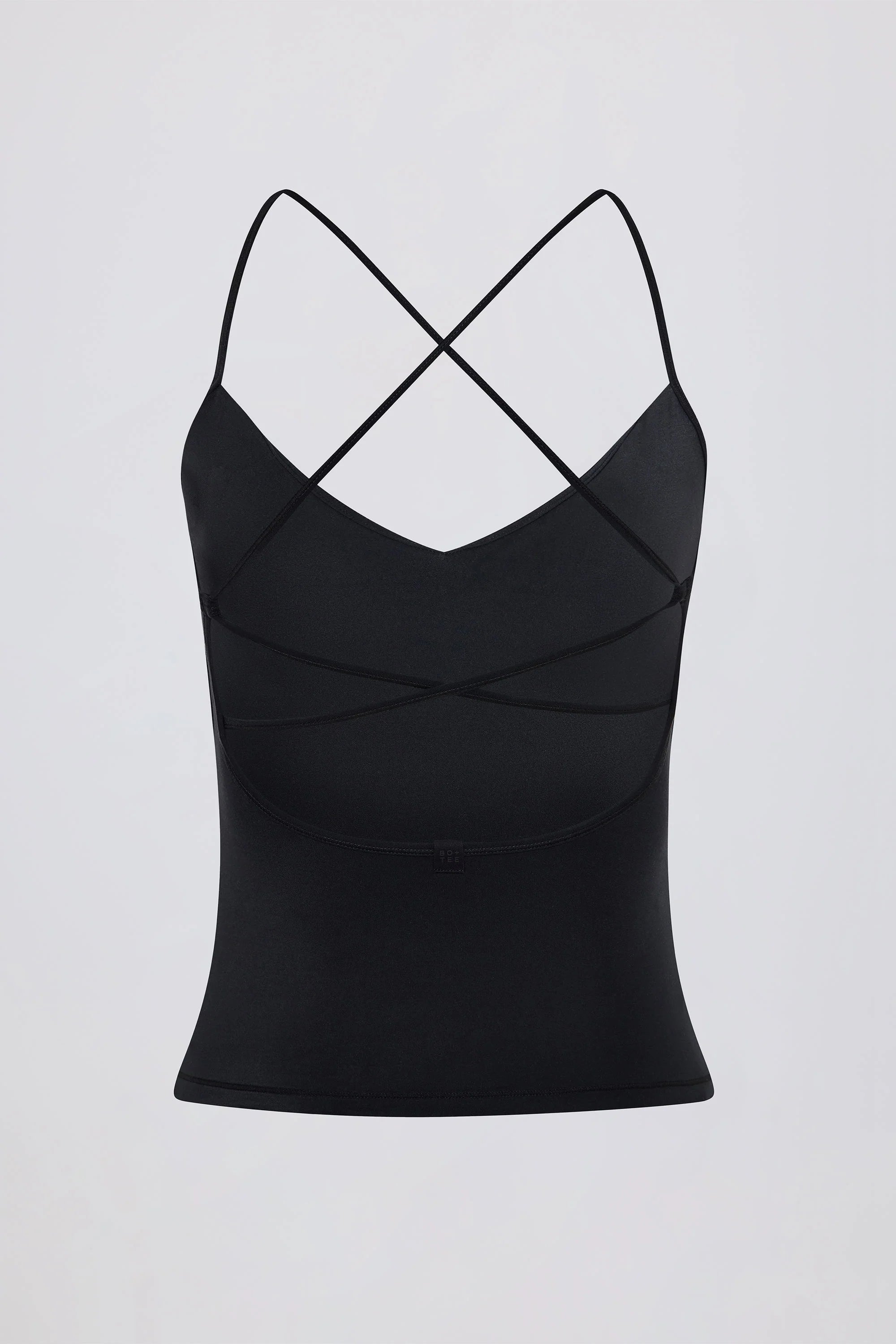 Cross Back Tank Top in Black