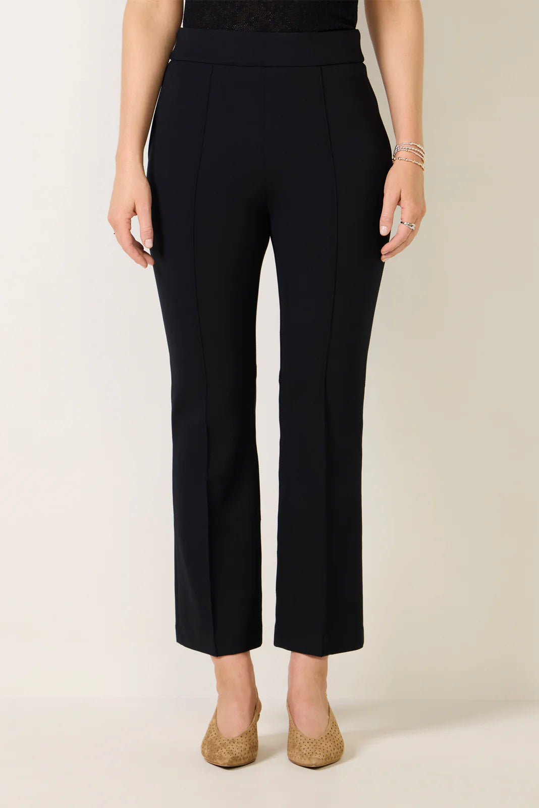 Pintuck Kick Flare Ponte