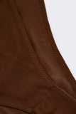 Soft Mesh Invisible Strap Thong Bodysuit in Chestnut
