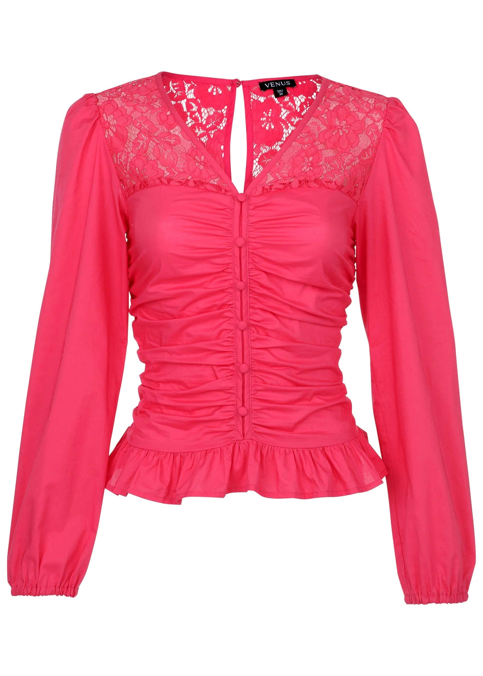 Lacquared Lace Long Sleeve Azalea